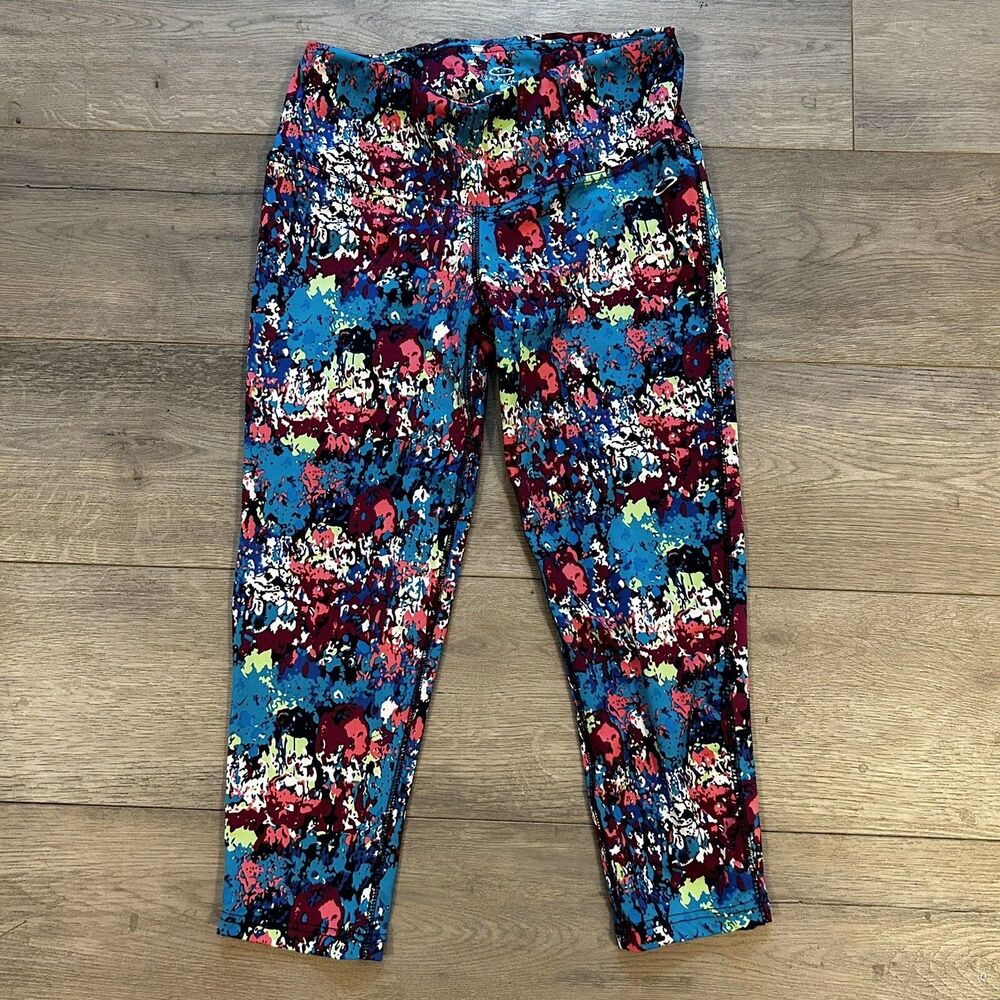 Ikonik Yoga Capri Pants ~ Sz M ~ Multicolor ~ Low Rise ~ 20" Inseam